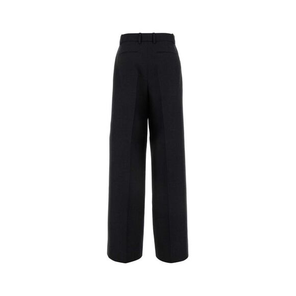 Gucci Women Slate Wool Wide-Leg Pant